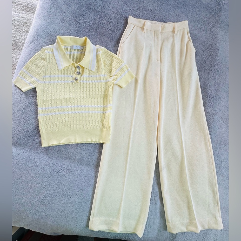 Nanushka Cream Wide-Leg Trousers
